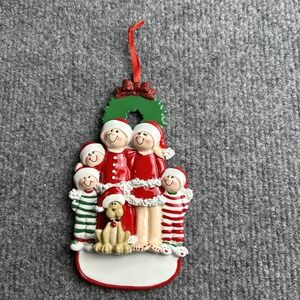 Christmas Holiday Ornament Family‎ Of Five Caucasian Can Be Personalized New